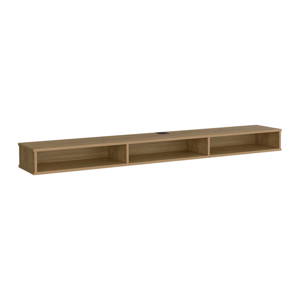 71-Inch Northport TV Stand with 3 Open Shelves – Built-In Cable Pass-Through