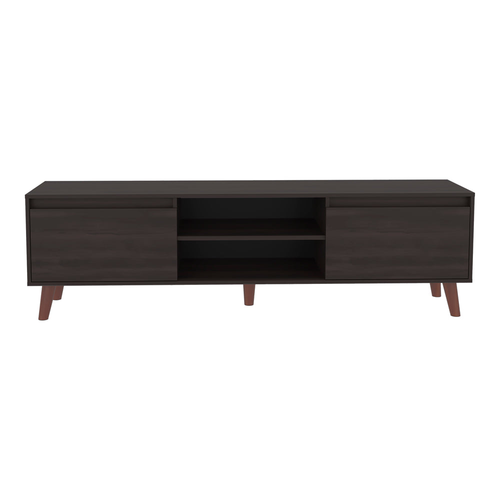 71-Inch Elaine TV Stand with Double Door and 2 Open Shelves – Durable Construction