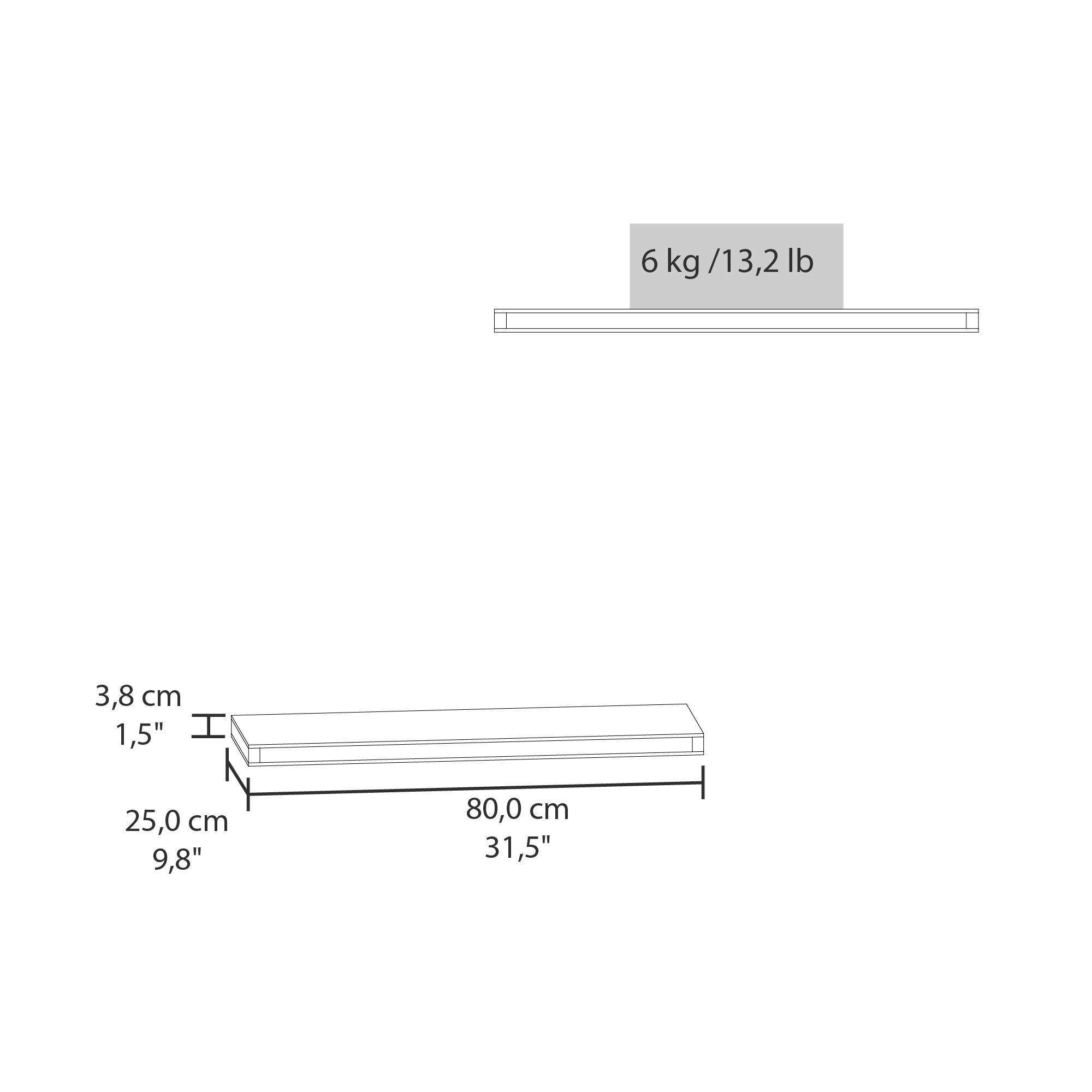 RLM11934 BELVILLE FLOATING SHELVES MACADAMIA ISOMETRICO FRONTAL
