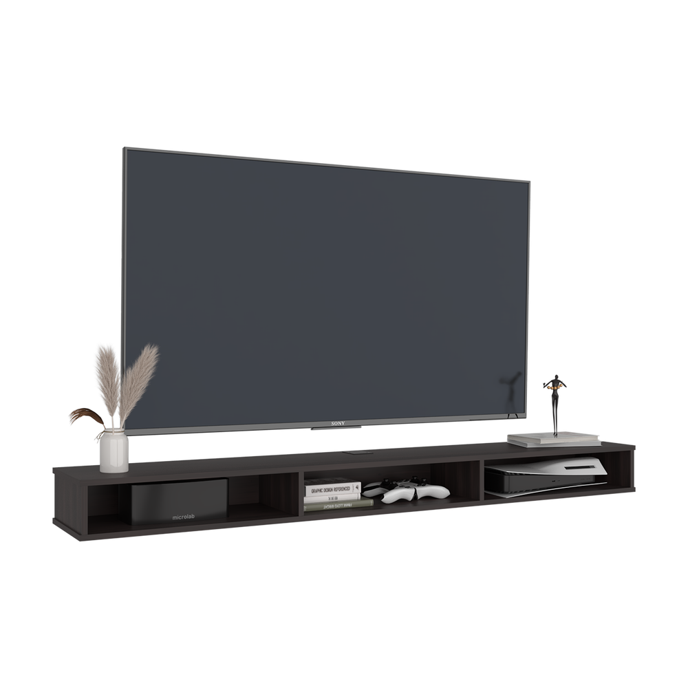 6-Inch Selz Modern Wall-Mounted Floating TV Stand with Open Storage Cubbies – Wall-Mounted Floating Design