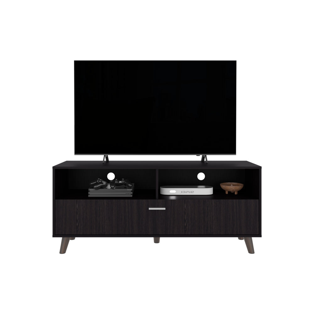 55-Inch Leary TV Stand with Single Door and 3 Open Shelves – Durable Construction