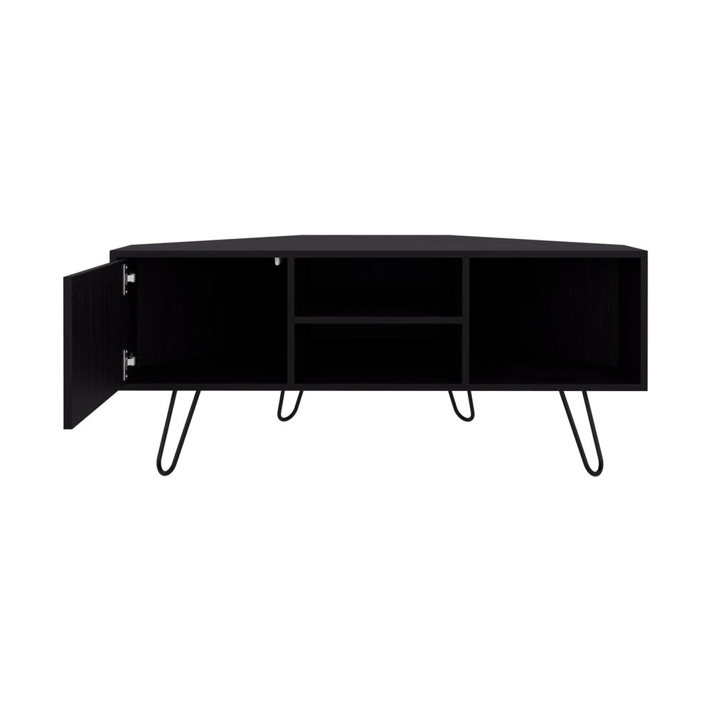 45-Inch Jenks TV Stand with Single Door and 3 Open Shelves – Durable Construction