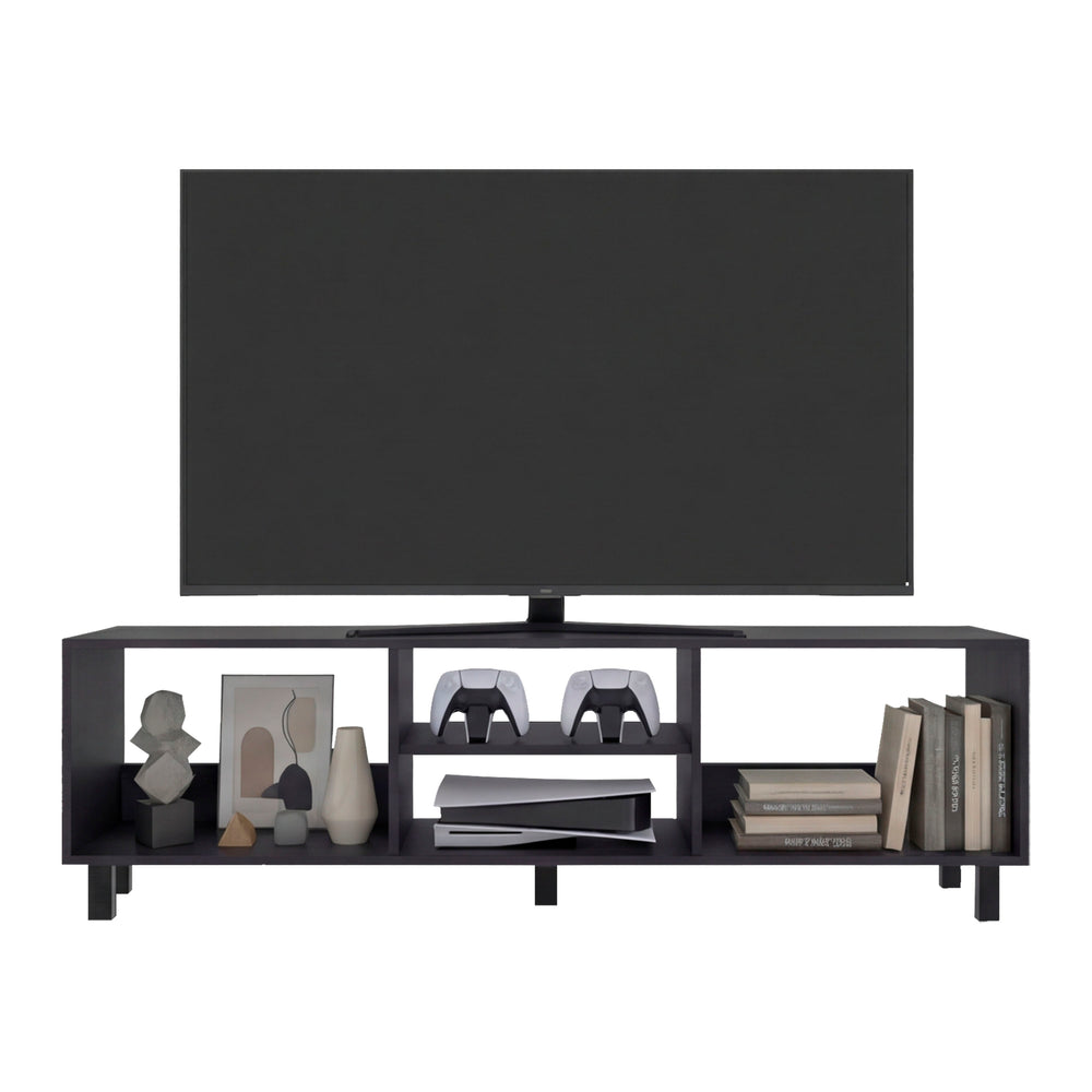 Soper Open Shelf TV Stand for TVs up to 70 Inches with Multiple Storage Compartments – Durable Construction