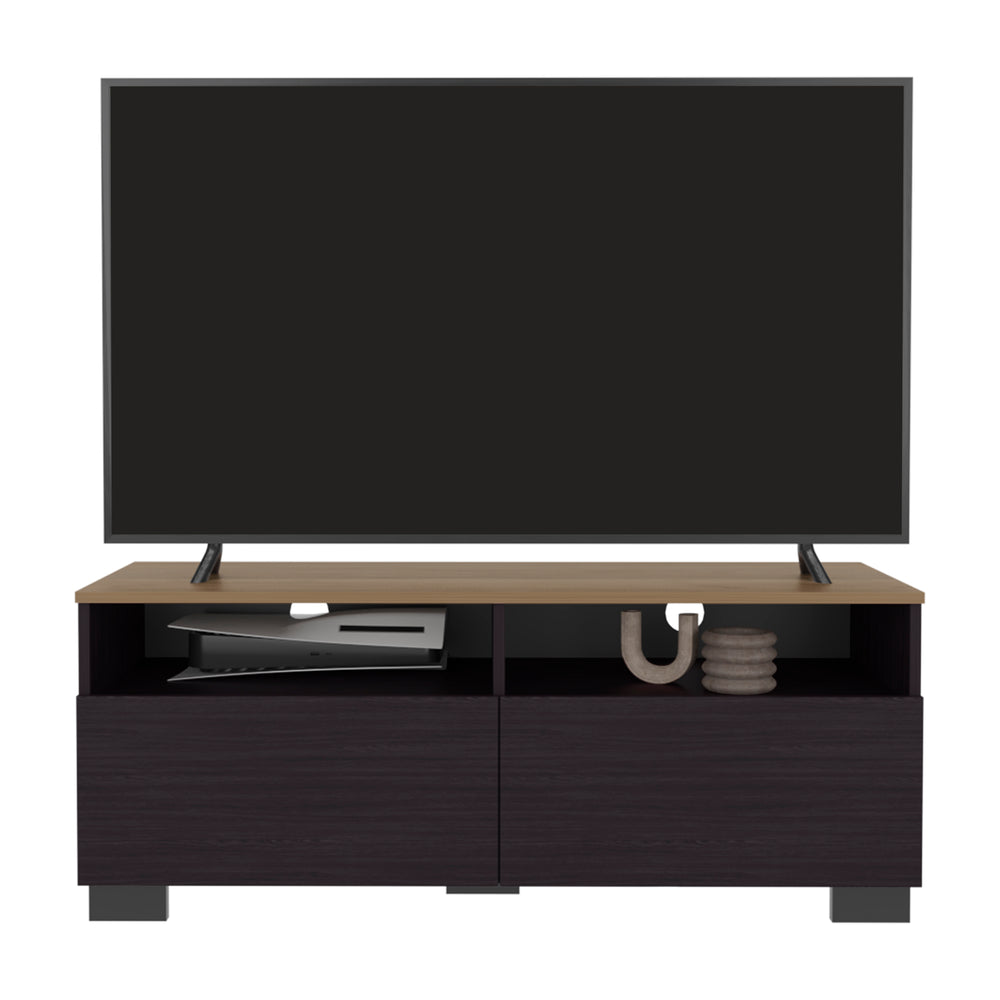 44-Inch Wrens TV Stand with Double Door and 2 Open Shelves – Built-In Cord Management
