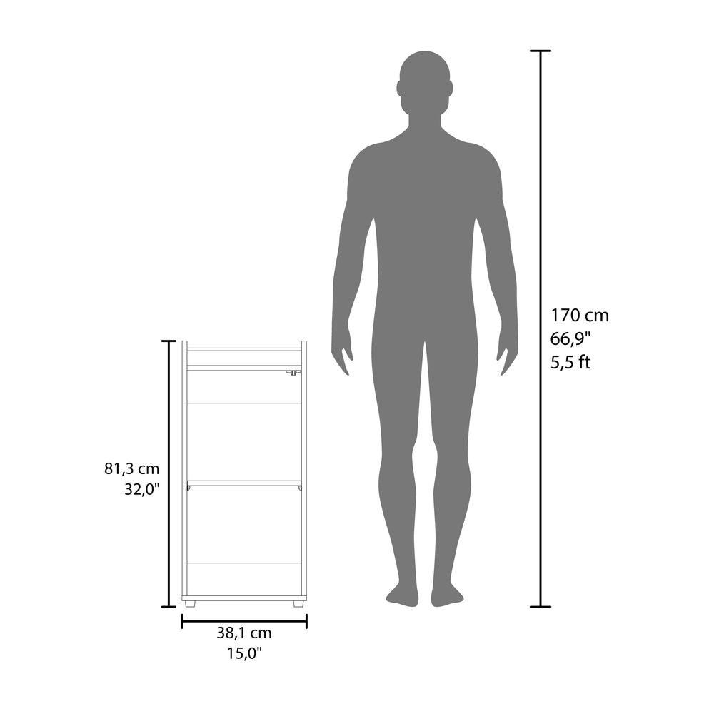 15-Inch Boon Mini Bar Cabinet with 2 Open Shelves – Compact Footprint