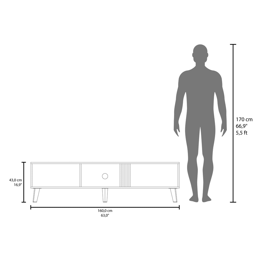 63-Inch Lankin TV Stand with Double Door – Durable Construction