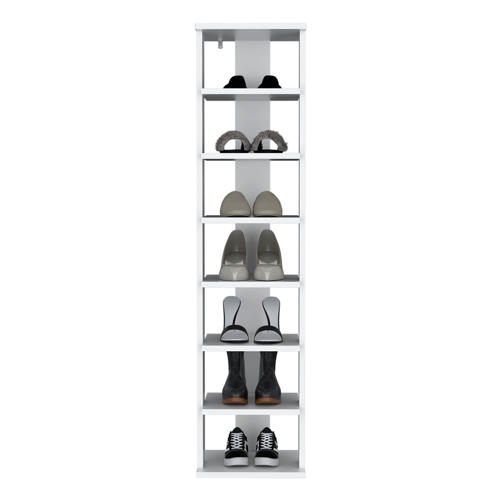12-Inch Glacier Shoe Storage Cabinet with 7 Open Shelves – Wall-Mountable Design