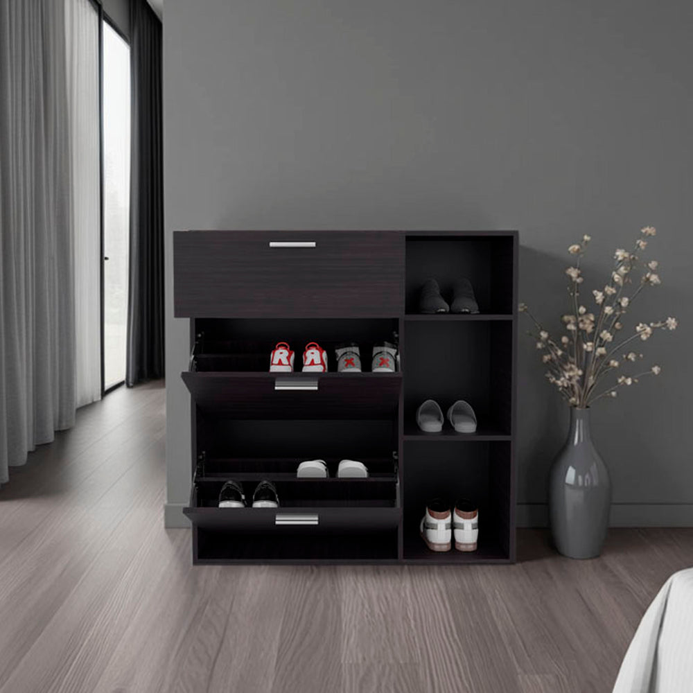 38-Inch Linn Shoe Storage Cabinet with 1-Drawer and Double Door – Enclosed Cabinet Storage