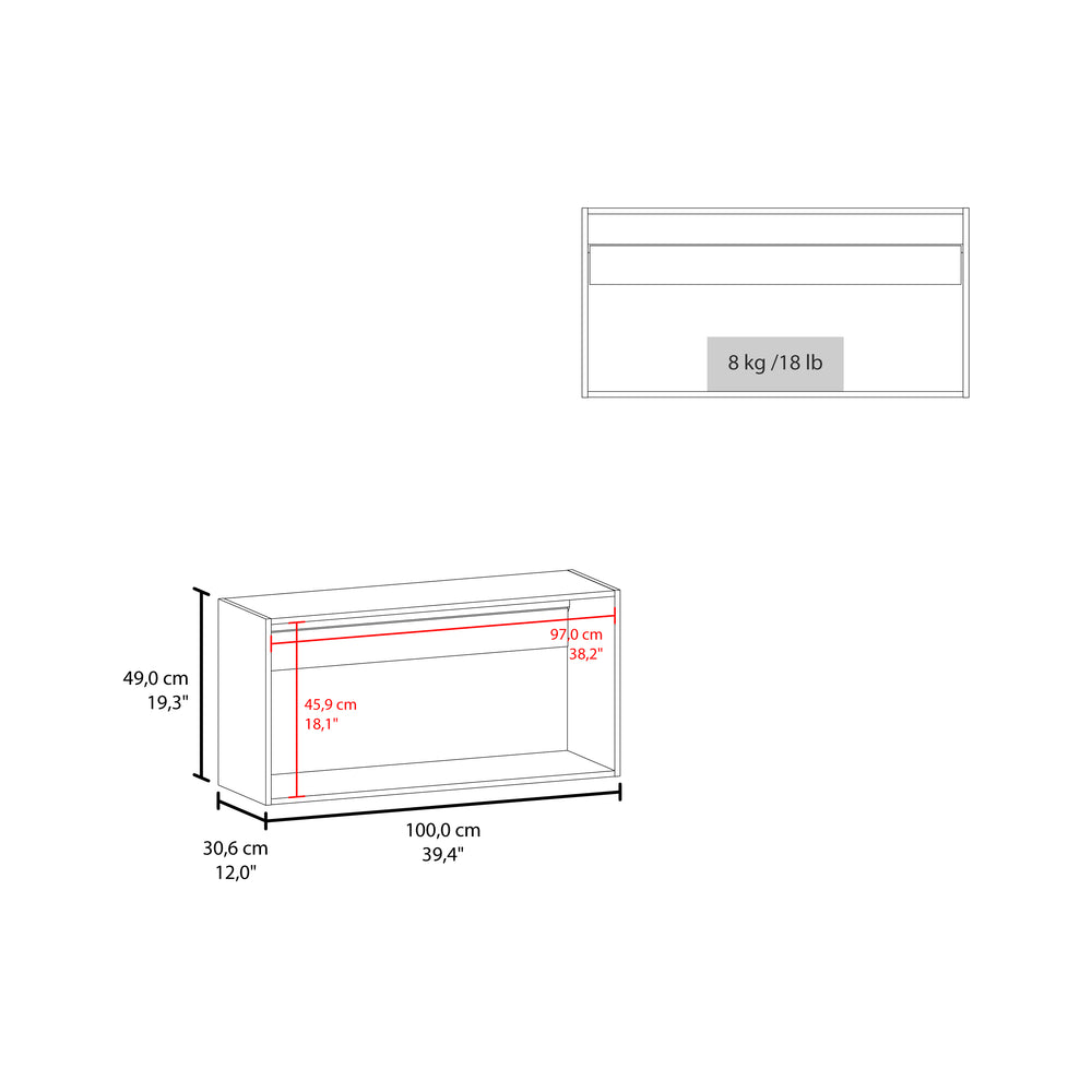 39-Inch Burbank Wall Cabinet with Double Door – Wall-Mounted Space Saver