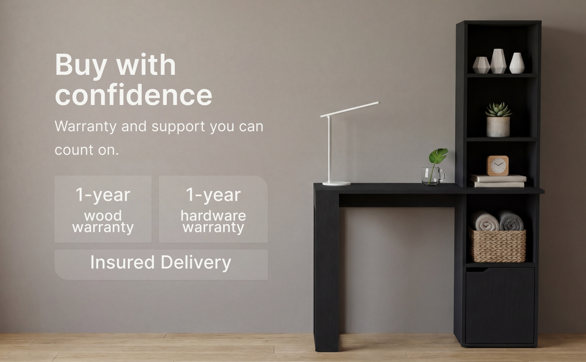 39-Inch Ripley Writing Desk with Storage Tower and Cabinet Door – A+ 7