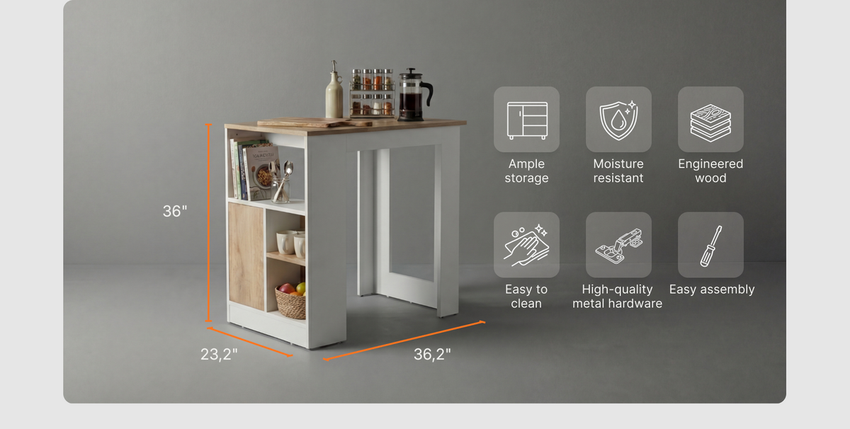 36-Inch Masset Kitchen Island – dimensions