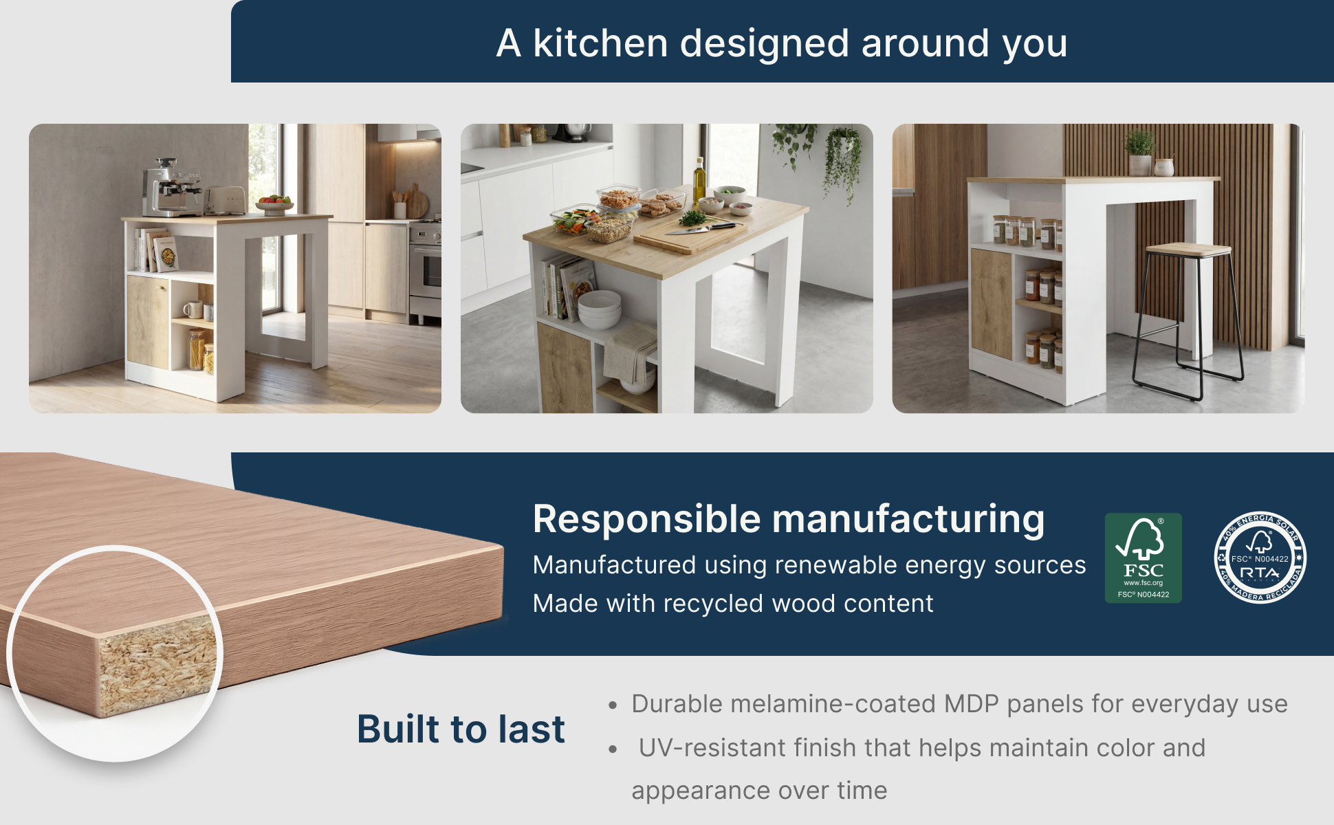 36-Inch Masset Kitchen Island – A+ 2