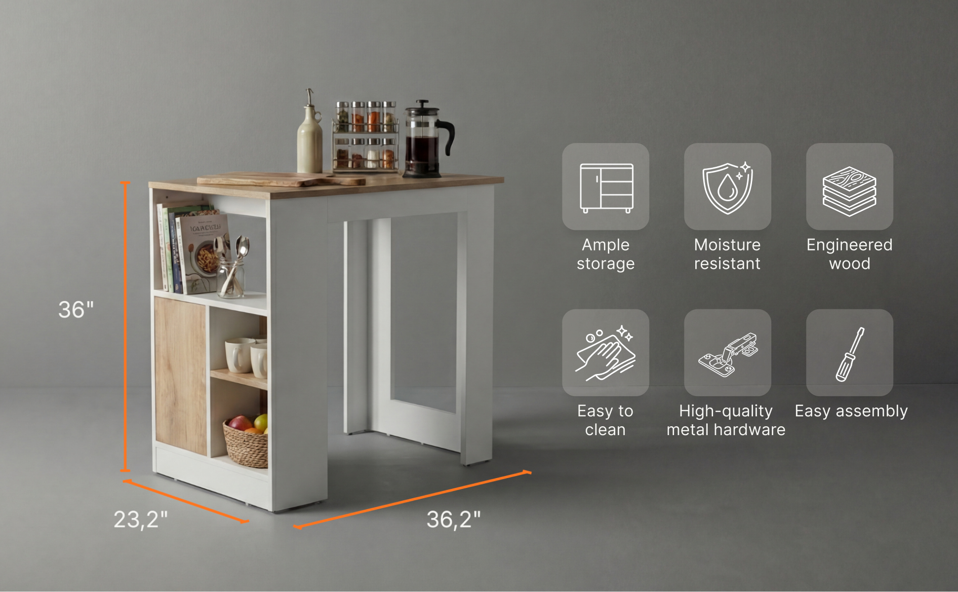 36-Inch Masset Kitchen Island – A+ 3