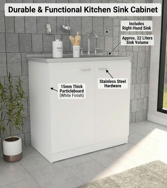 39-Inch Salento Freestanding Utility Sink Cabinet with Double Door – durable and functional design