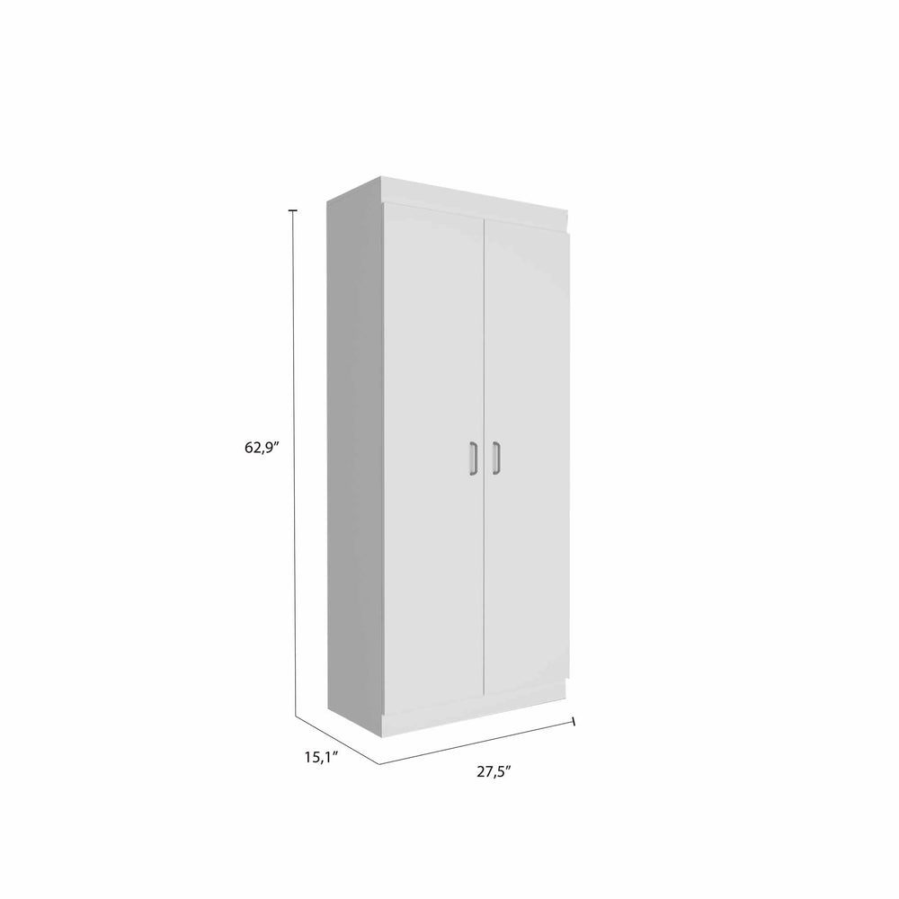 Chad Pantry Cabinet with Double Door and 5 Open Shelves – Clean, Versatile Design
