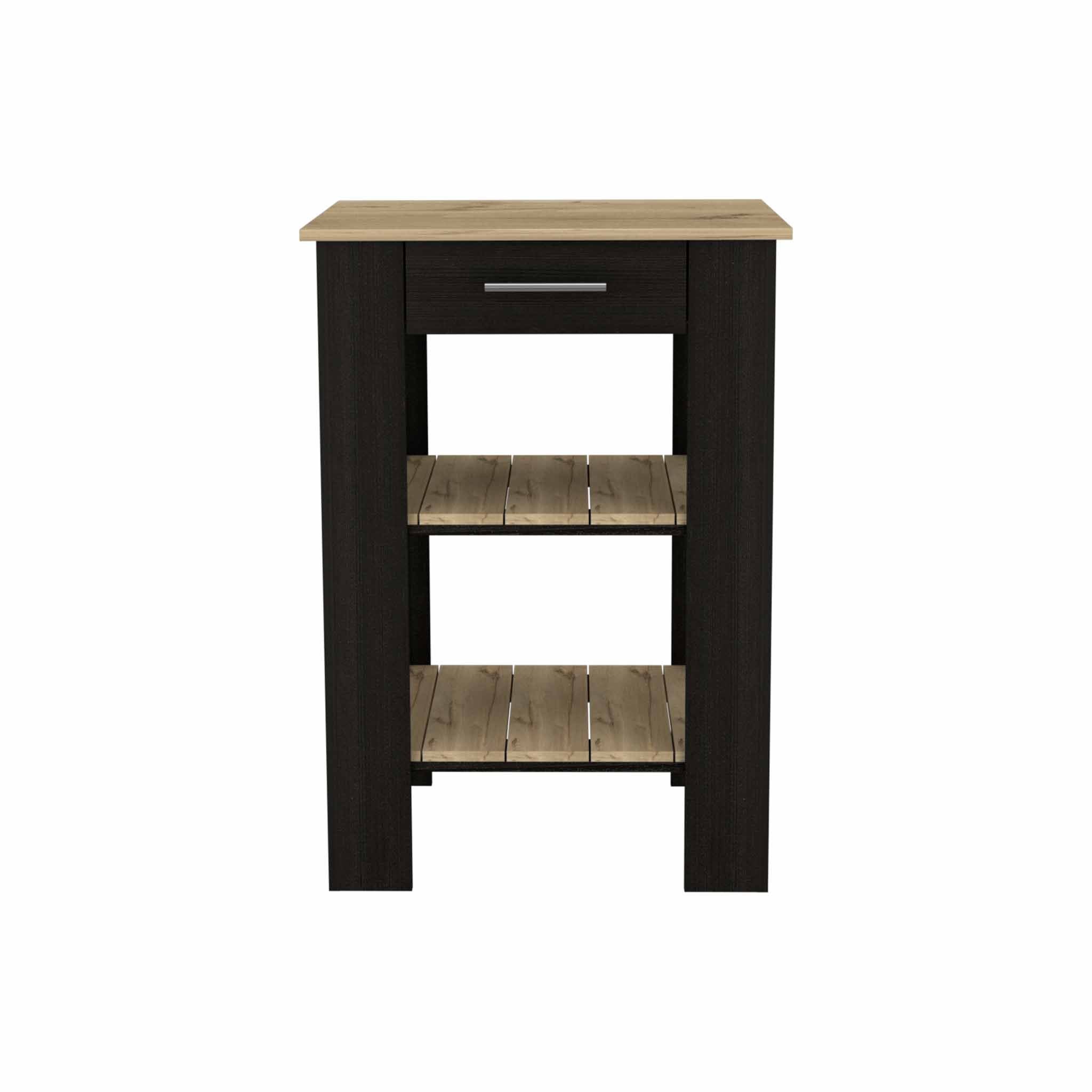 Depot Black Light Oak Kitchen Island 