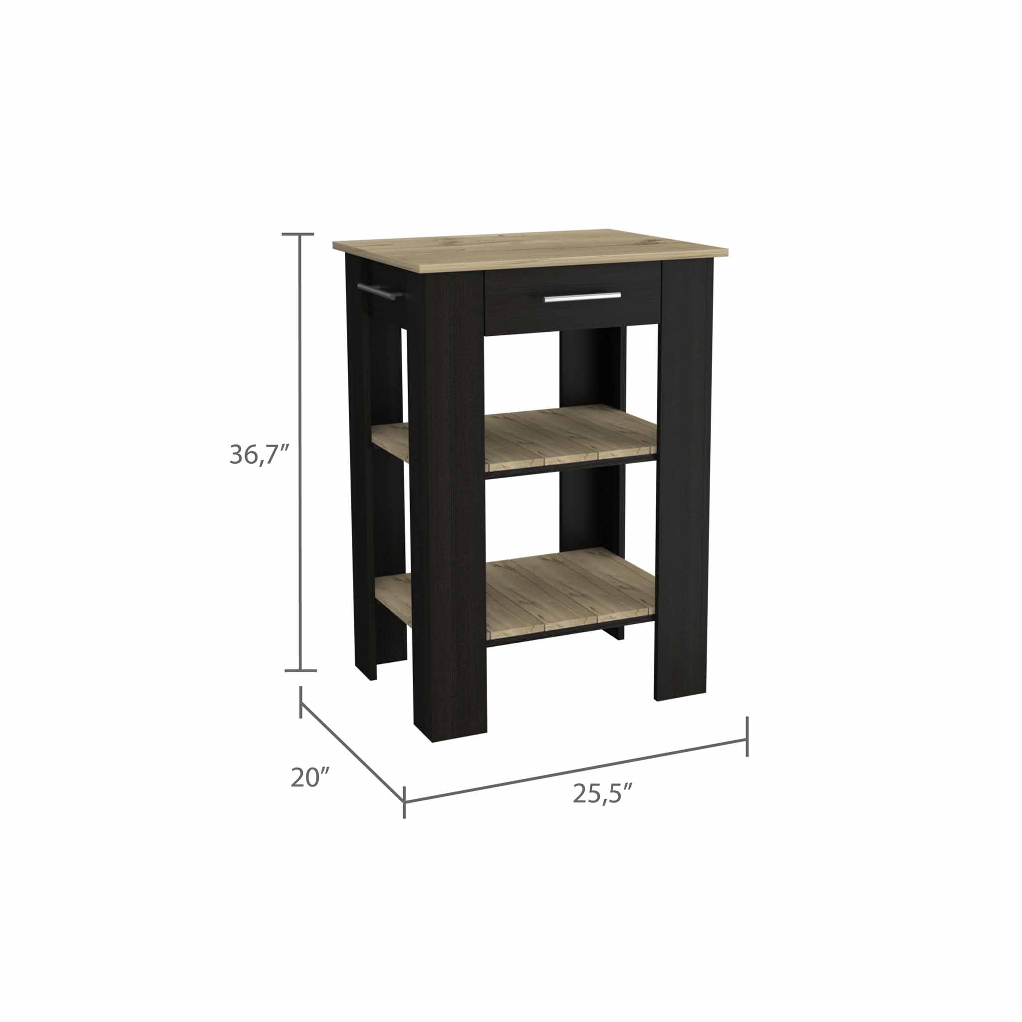 Depot Black Light Oak Kitchen Island 