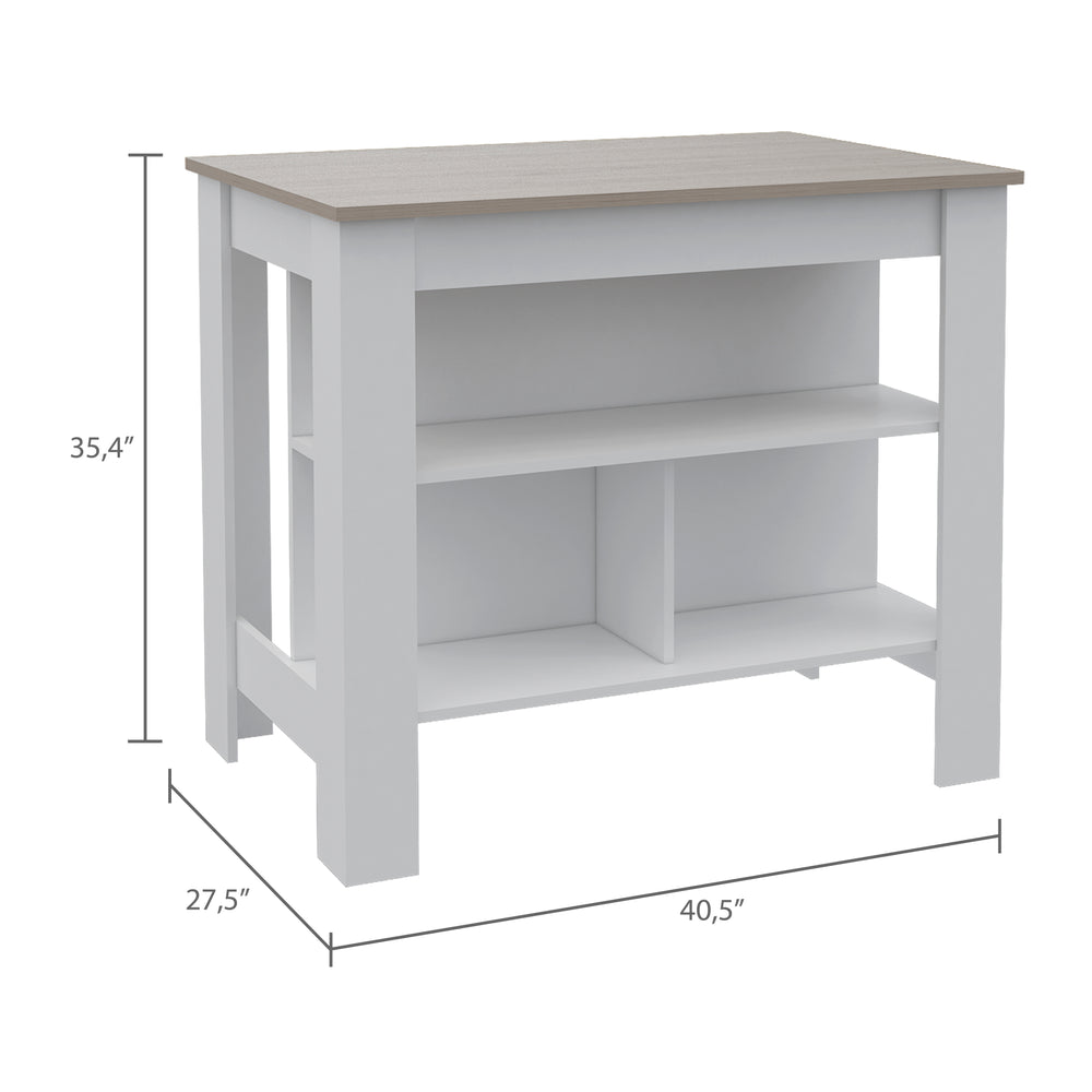 40-Inch Antibacterial Delos Kitchen Island – Open-Frame Design