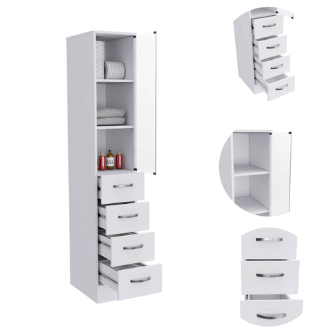 DEPOT E-SHOP Oregon 2 Piece Bathroom Set, Linen Cabinet + Medicine Cabinet , White
