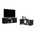 Danville 2 Piece Living Room Set, Tv Stand + Coffee Table, Black / Espresso, Black / Espresso
