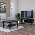 Atlanta 2 Piece Living Room Set, Coffee Table + TV Stand , Black