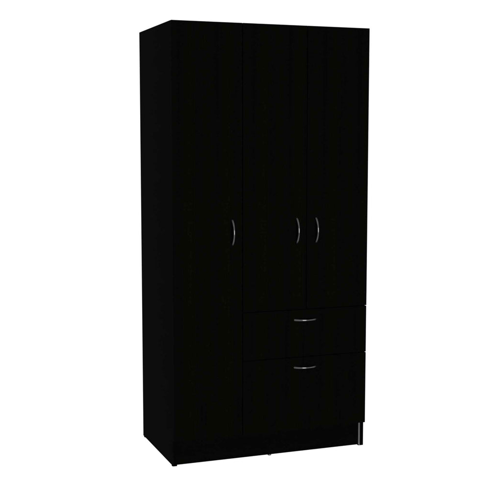 32-Inch Cartagena Armoire with 1-Drawer and Double Door – Tiered Interior Shelving