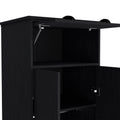 DEPOT E-SHOP Tifton Armoire with Hinged Drawer, 2-Doors and 1-Drawer, Black