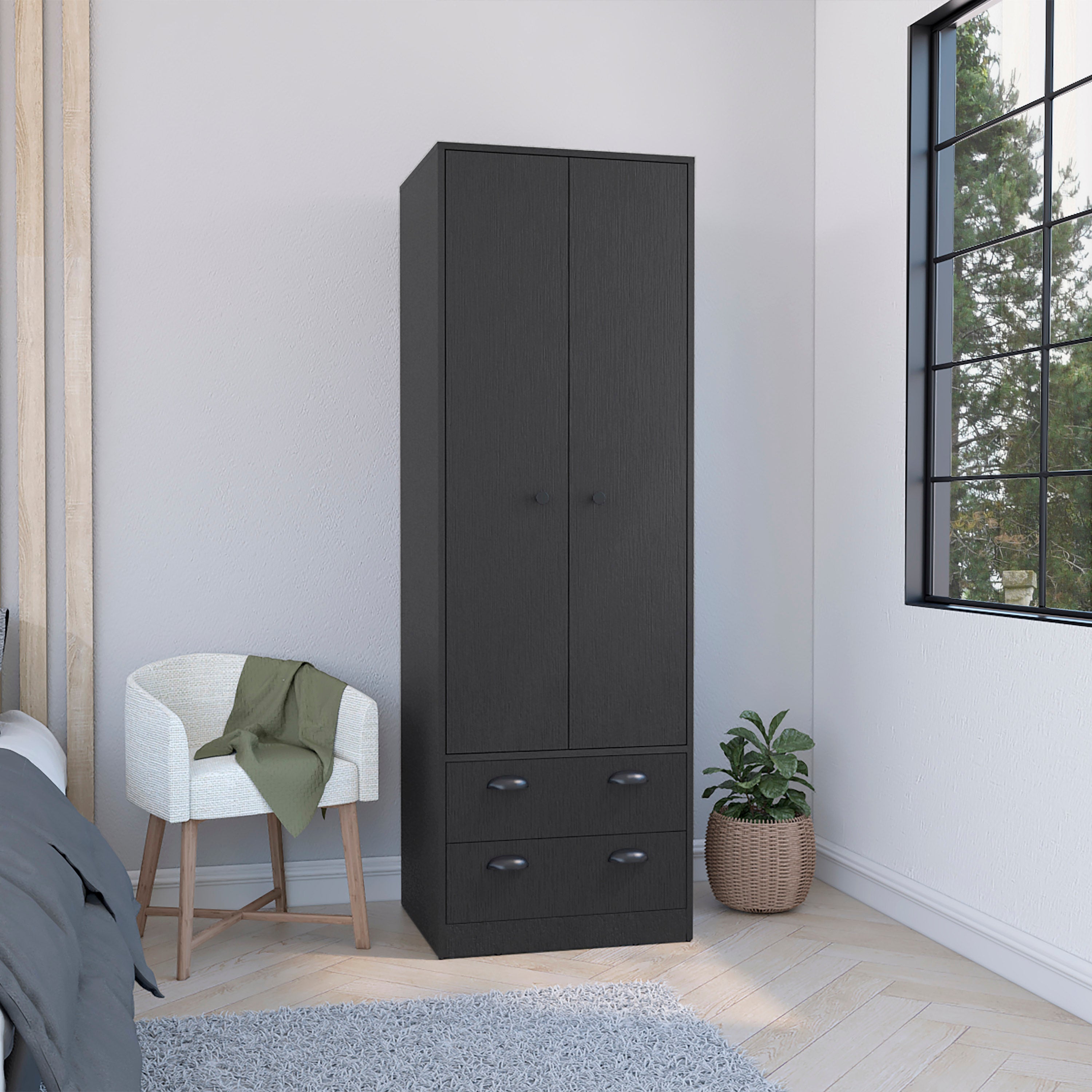 Bonaire Armoire with Two-Drawers and Two-Doors