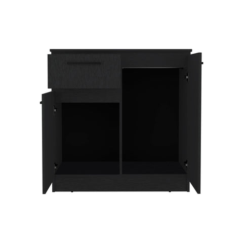 DEPOT E-SHOP Orleans Dresser with 2-Door and Single Drawer, Black