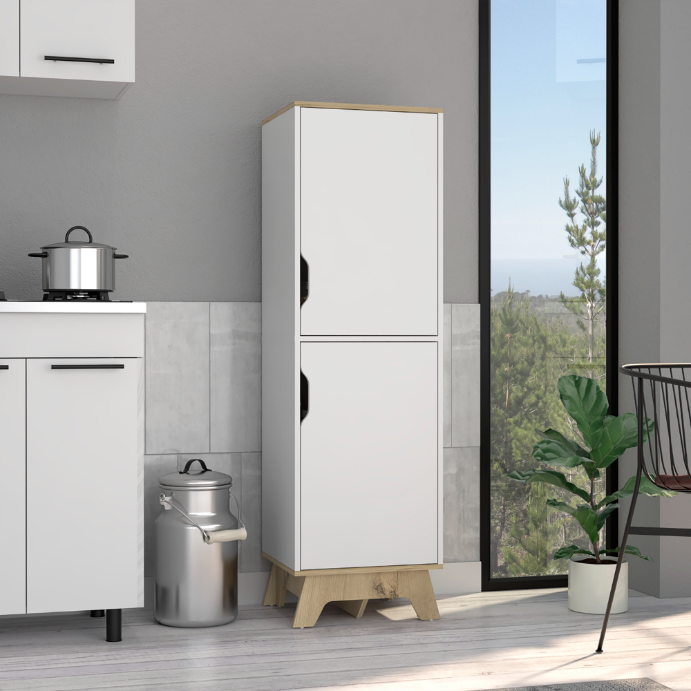 Dahoon Single Kitchen Pantry Double Doors Cabinets, Four Shelves