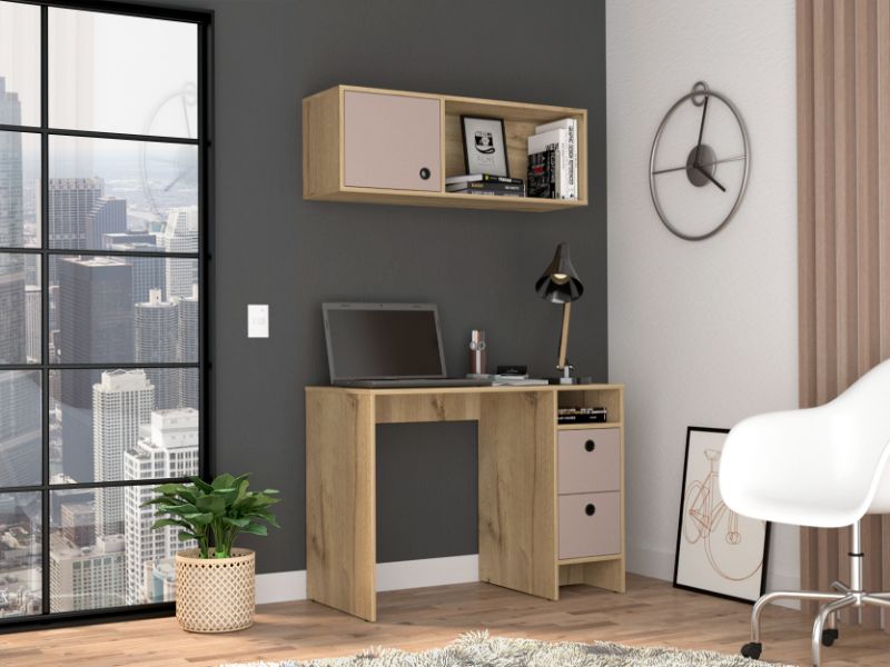 Aramis Office Set, Two Drawers, Wall Cabinet, Single Door Cabinet, Two Shelves