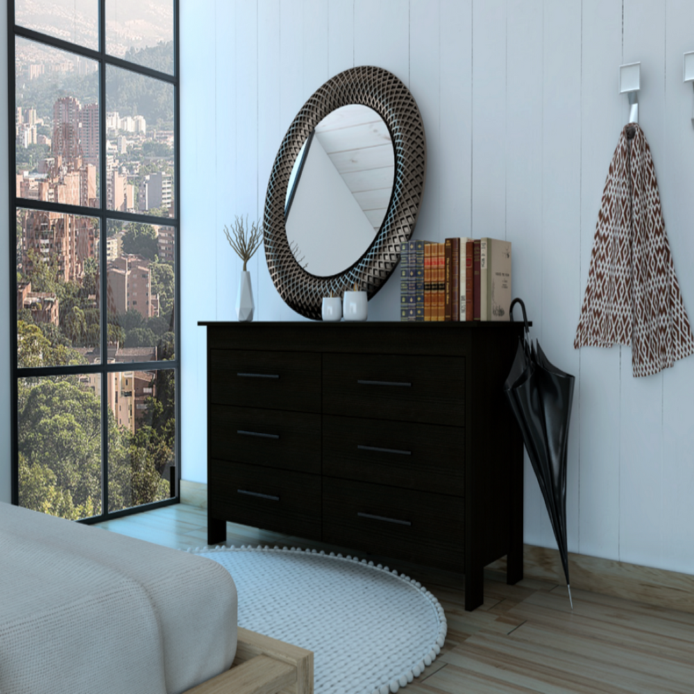 Paris Six Drawer Double Dresser, Four Legs, Superior Top Depot Eshop Paris Six Drawer Double Dresser, Four Legs, Superior Top Depot Eshop