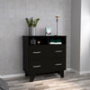 Stamford Two Drawer Dresser, Four Legs, Two Open Shelves, Superior Top