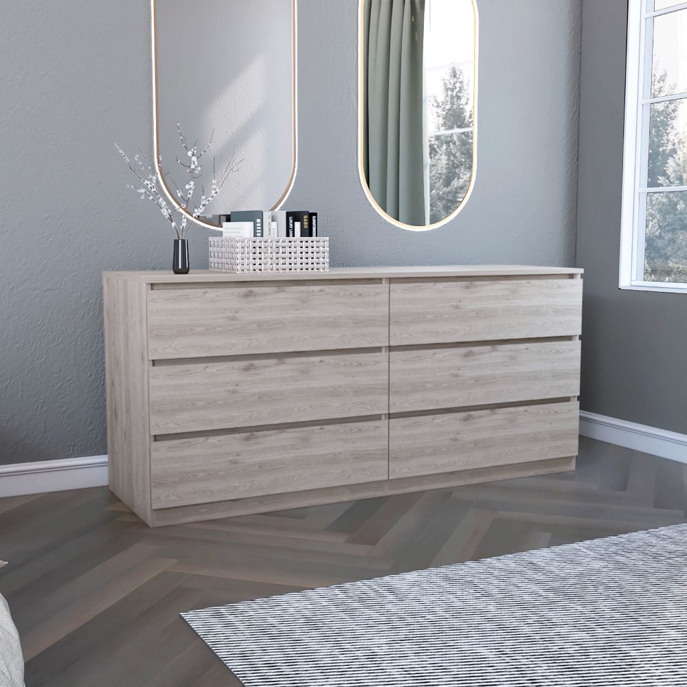 Kepner 6 drawer hotsell double dresser white