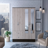 Gangi Armoire, Double Door Cabinet , Two Mirrors, Metal Hardware, Two Drawers, Rod, Six Shelves