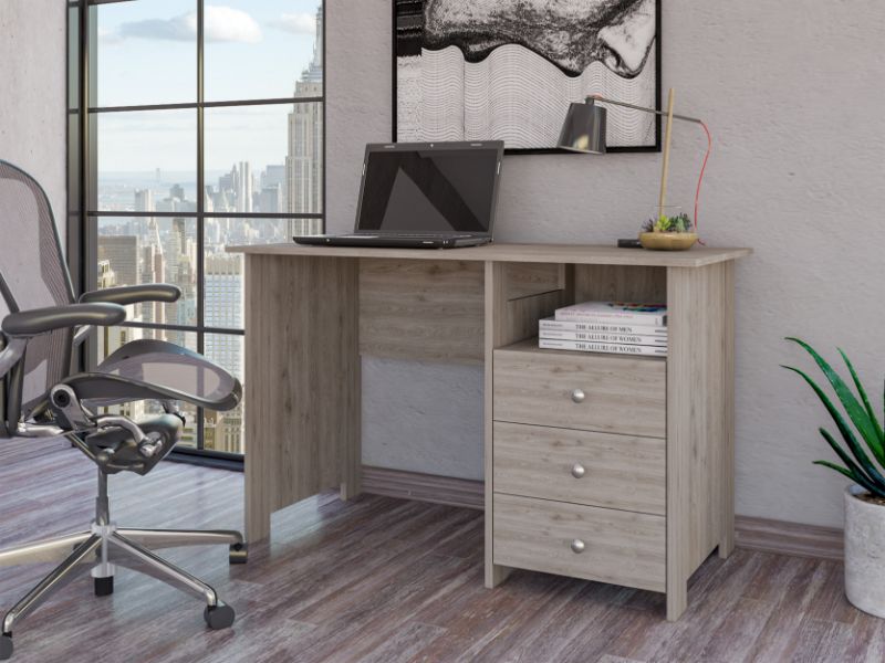 Antara Computer Desk with Open Storage Shelf and Three Drawers