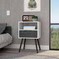 Emma Nightstand, Superior Top, Four Legs, One Open Shelf, One Drawer