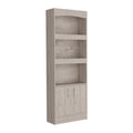 Dozza Bookcase, Three Shelves, Double Door Cabinet, Metal Hardware