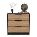 Egeo 3 Drawers Dresser, Superior Top, Black / Light Oak