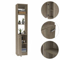 Leben Linen Single Door Cabinet, Three External Shelves, Two Interior Shelves