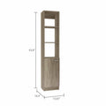 Leben Linen Single Door Cabinet, Three External Shelves, Two Interior Shelves