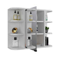 Roma Mirrored Medicine Cabinet, Six External Shelves, Three Inerior Shelves