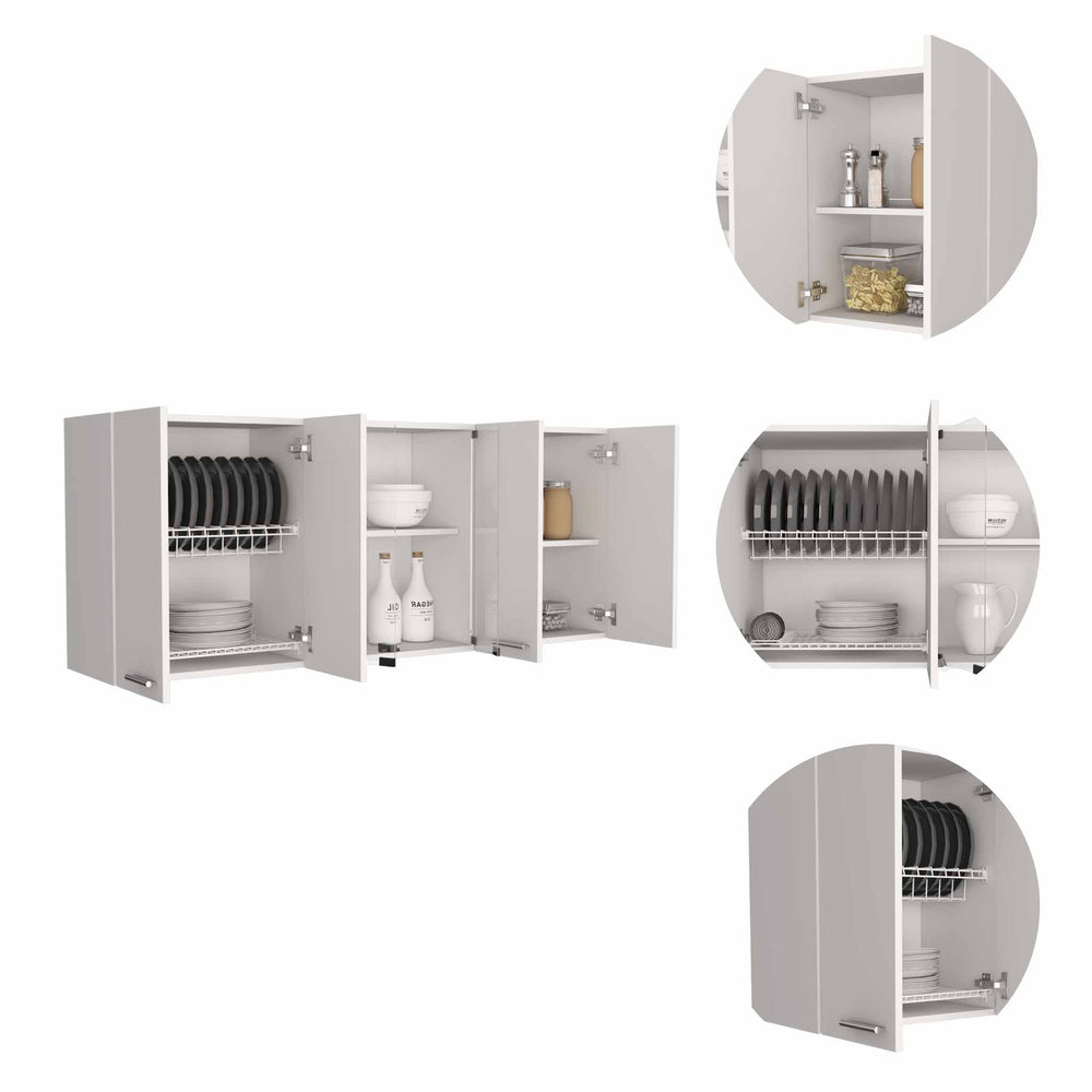 59-Inch Oceana Storage Cabinet with Double Door – Wide Wall-Mounted Footprint