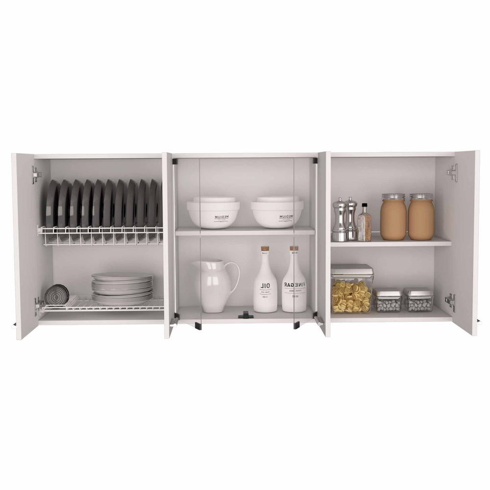 59-Inch Oceana Storage Cabinet with Double Door – Sturdy White Build