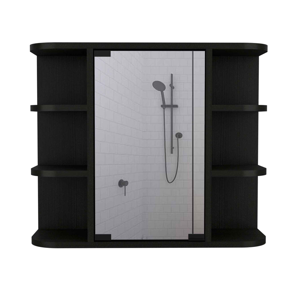 Roma Mirrored Medicine Cabinet – Sturdy Black Build