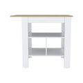 Finley Kitchen Island with Counter Space, White / Macadamia Finish