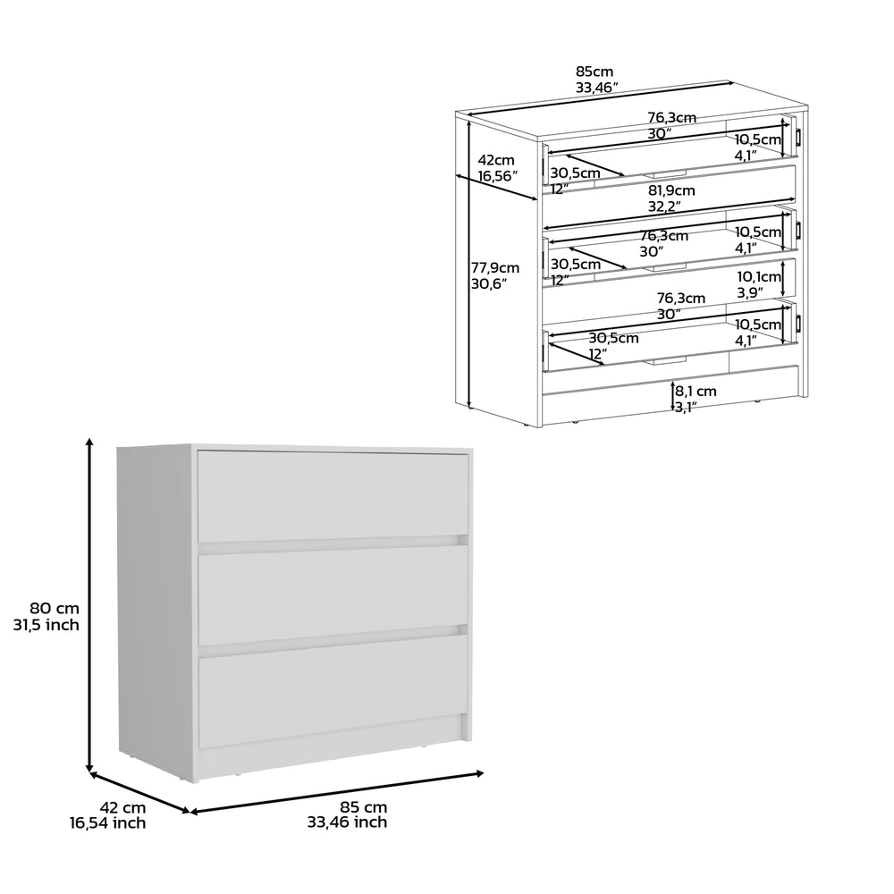 33-Inch Palmer 3 Drawers Dresser with 3-Drawer – Durable Construction