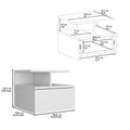 Seward Floating Nightstand, Wall Mounted with Single Drawer and 2-Tier Shelf