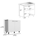 Salento 2 Freestanding Utility Base Cabinet with Stainless Steel Countertop and 2-Door