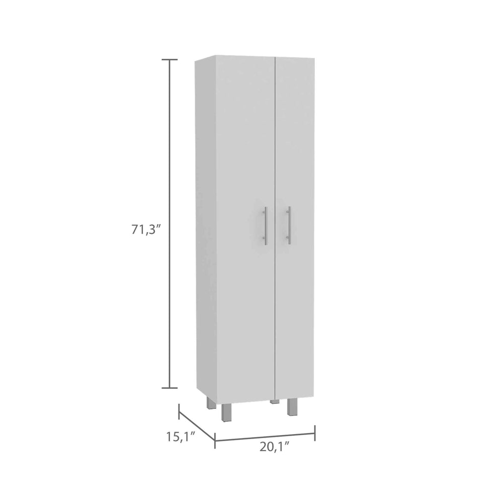 Bacoa Cleaning Storage Cabinet with 5 Open Shelves – Pair of Cabinet Doors
